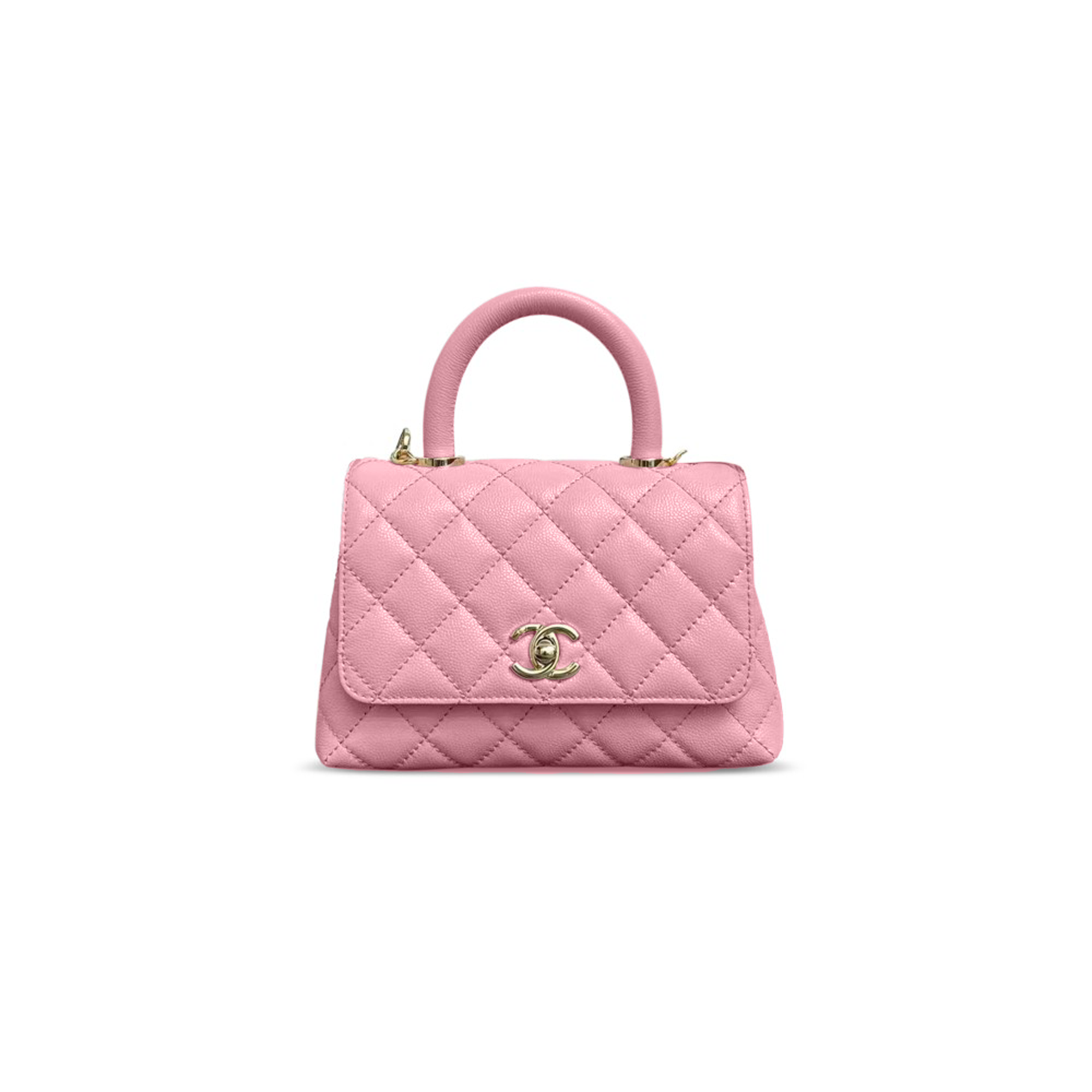 CHANEL CAVIAR QUILTED MINI FLAP BAG WITH TOP HANDLE AS2215 (19*13*9cm)
